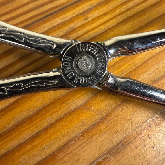 Vintage Silverplate Pastry Serving Tongs | Ornate Etched Design |  Hong Kong - Picture 3 of 15